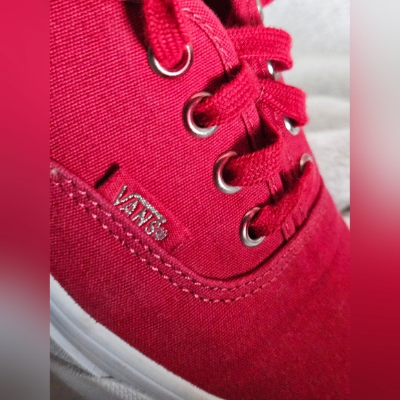 Vans Bold Red Canvas Shoes - Picture 7 of 7